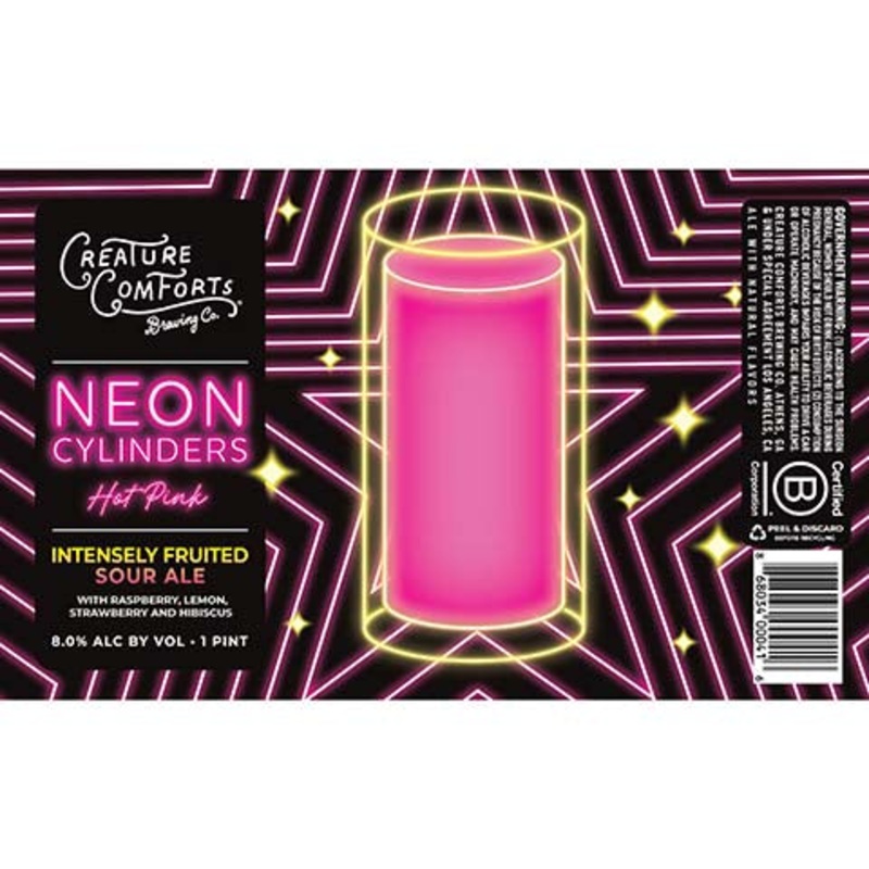 Creature Comforts Neon Cylinders Hot Pink Sour 16OZ SINGLE CAN