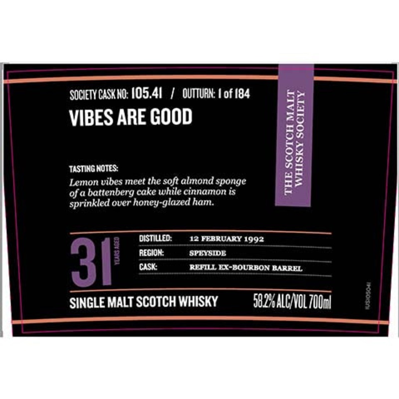 Society 105.41 Vibes Are Good Single Malt Scotch Whisky 700ML BTL
