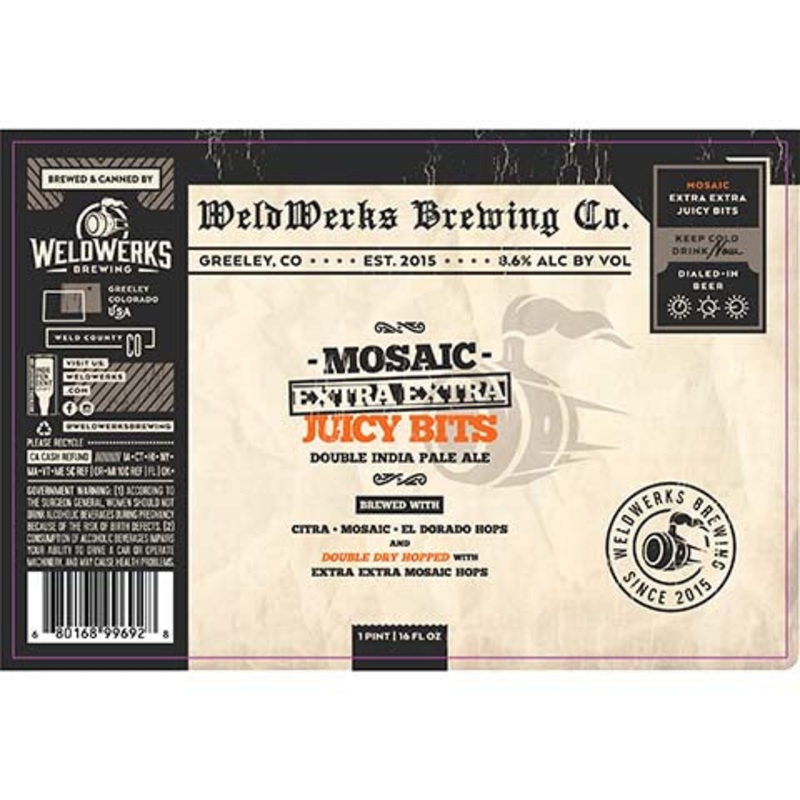 Weldwerks Mosaic Extra Extra Juicy Bits DIPA 16OZ SINGLE CAN
