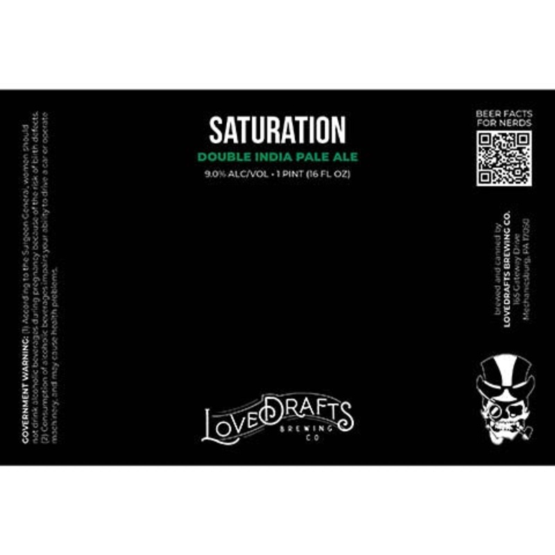 Lovedrafts Saturation DIPA 16OZ SINGLE CAN