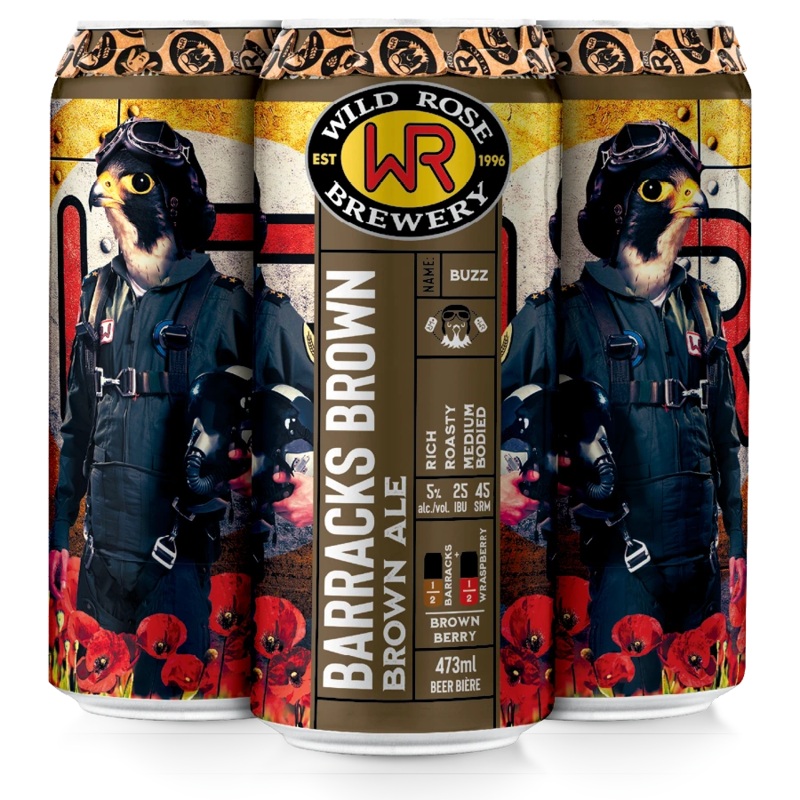 WILD ROSE BARRACKS BROWN ALE 473ML 4PK CAN @ MacTaggart Ridge [1007455] 1892 ml