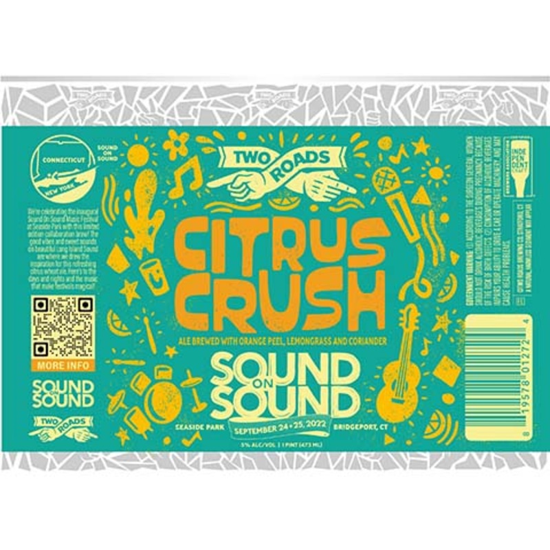 Two Roads Citrus Crush Ale 16OZ SINGLE CAN