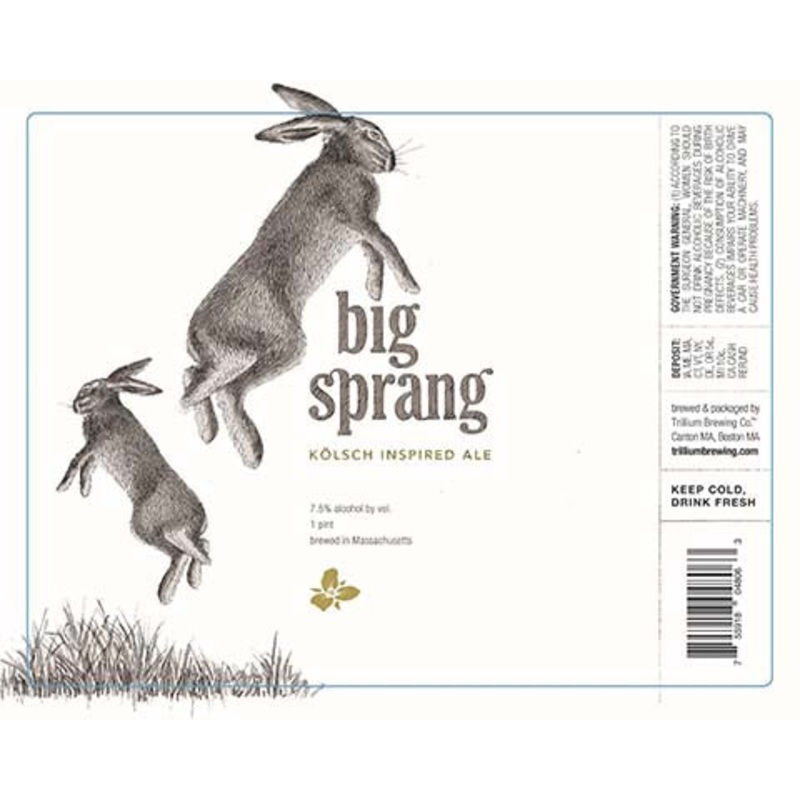 Trillium Big Sprang Kolsch Ale 16OZ SINGLE CAN