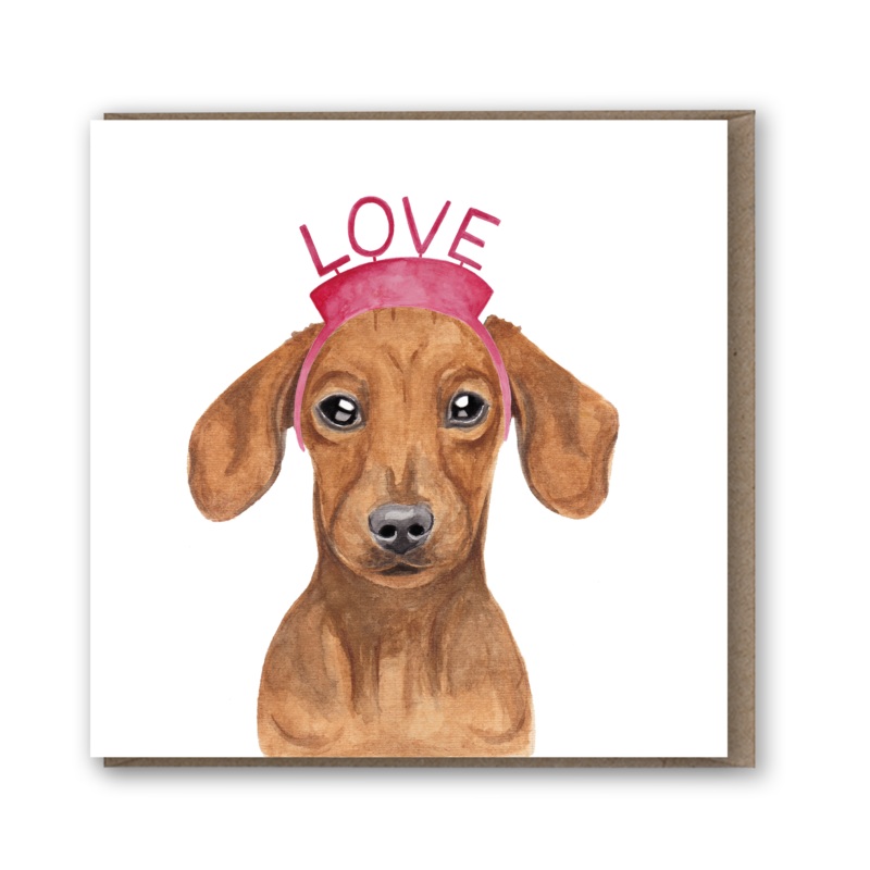 Lil Wabbit: Dachshund Love Card