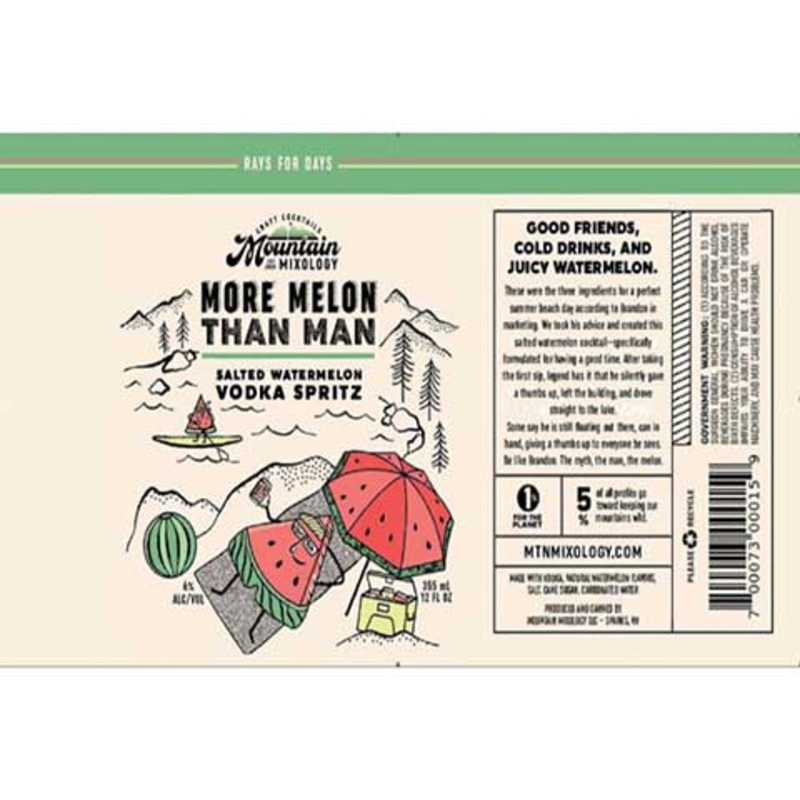 Mountain Mixology Salted Watermelon Vodka Spritz 12OZ SINGLE CAN