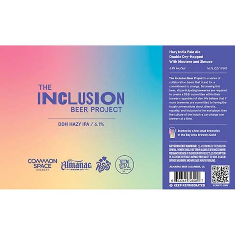 Almanac The Inclusion Beer Project DDH Hazy IPA 16OZ SINGLE CAN
