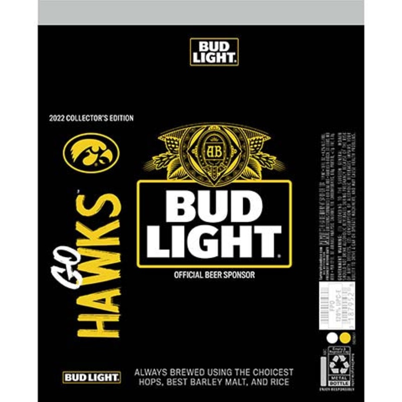 Bud Light Go Hawks 12OZ SINGLE BTL