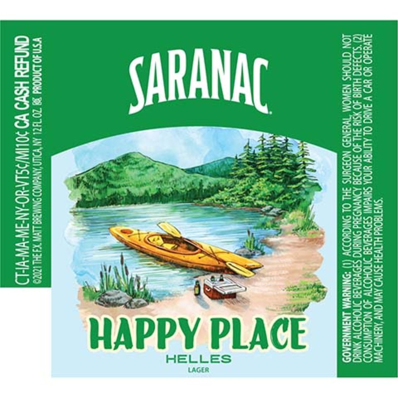 Saranac Happy Place Helles Lager 12OZ SINGLE CAN