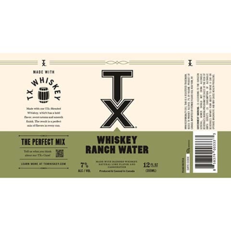 TX Whiskey Ranch Water 12OZ SINGLE CAN