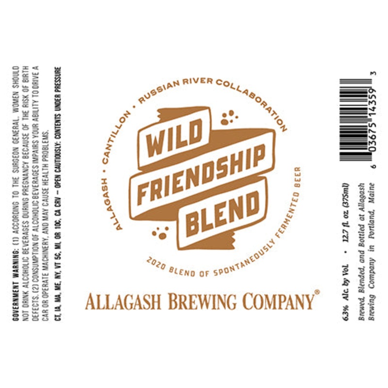 Allagash/Cantillon/Russian River Wild Friendship Blend 375ML BTL