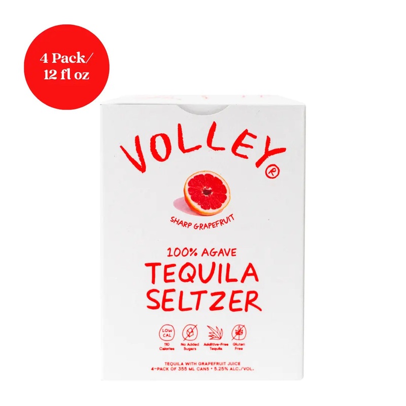 Volley Sharp Grapefruit Tequila Seltzer 4pk 12 fl oz Cans