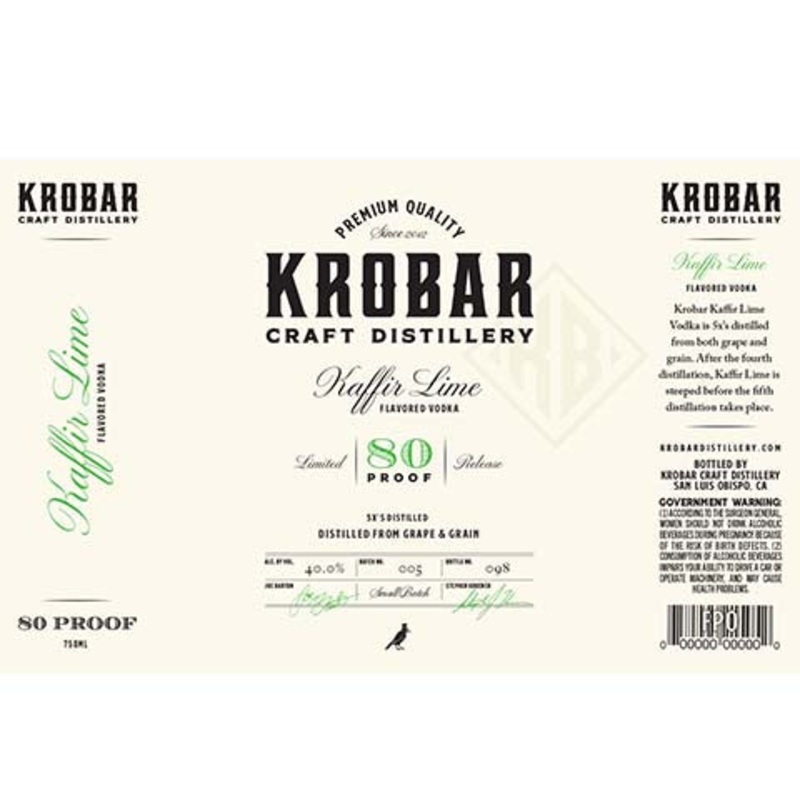 Krobar Kaffir Lime Flavored Vodka 750ML BTL