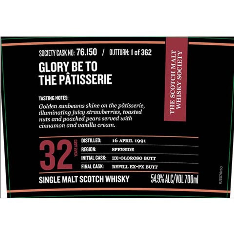 Society 76.150 Glory Be To Patisserie Single Malt Scotch Whisky 700ML BTL