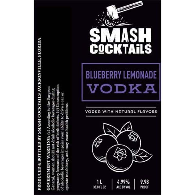 Smash Cocktails Blueberry Lemonade Vodka 1L BTL