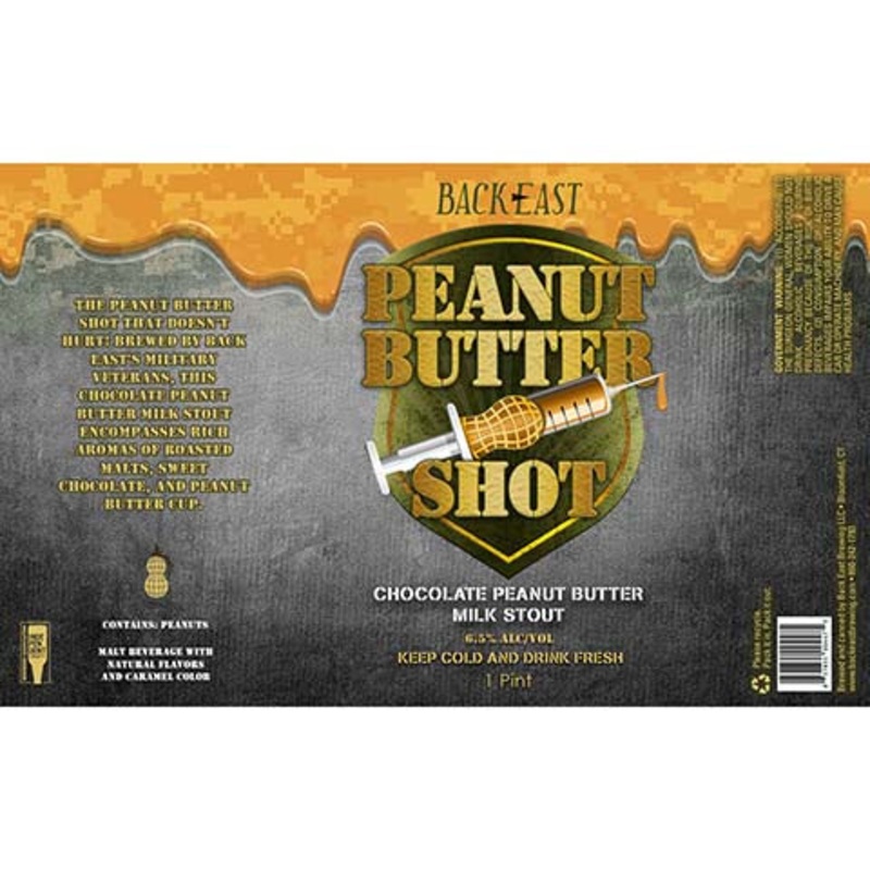 Back East Peanut Butter Shot Milk Stout 16OZ SINGLE CAN
