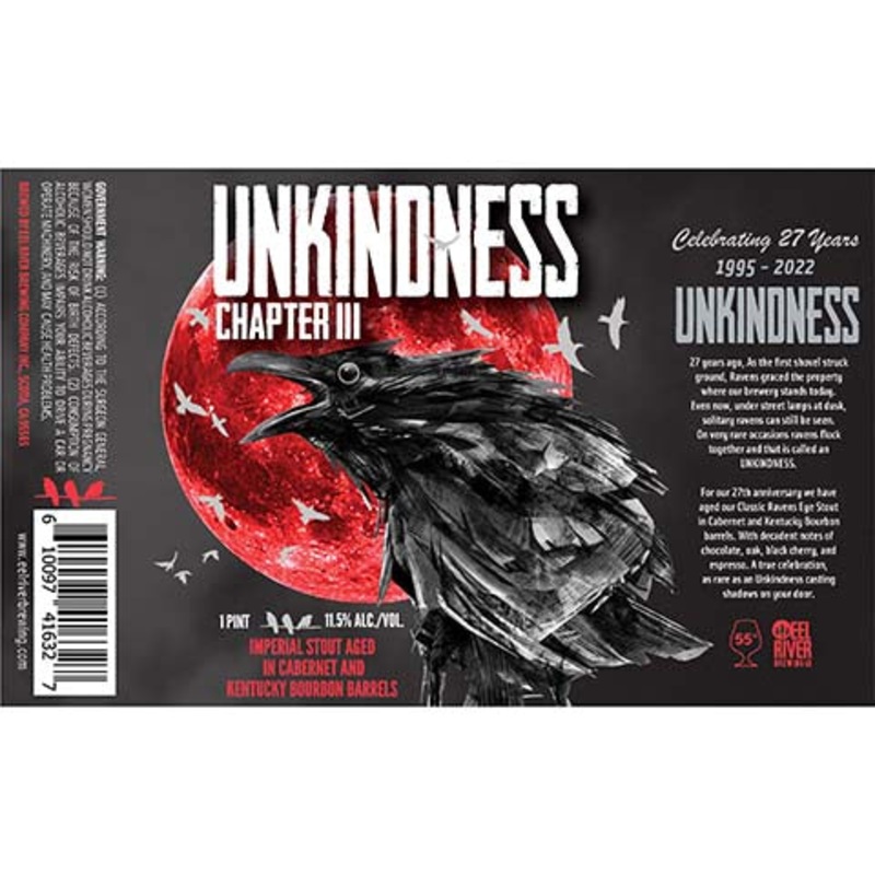 Eel River Unkindness III Imperial Stout 16OZ SINGLE CAN