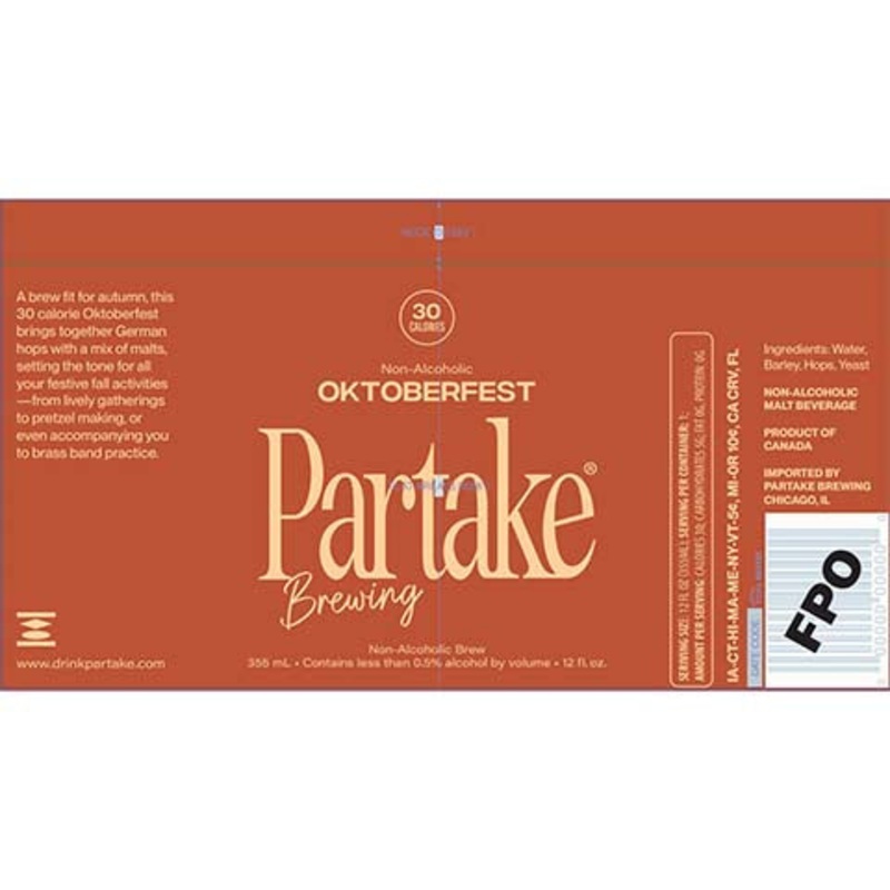 Partake Oktoberfest (Non-Alcoholic) 12OZ SINGLE CAN