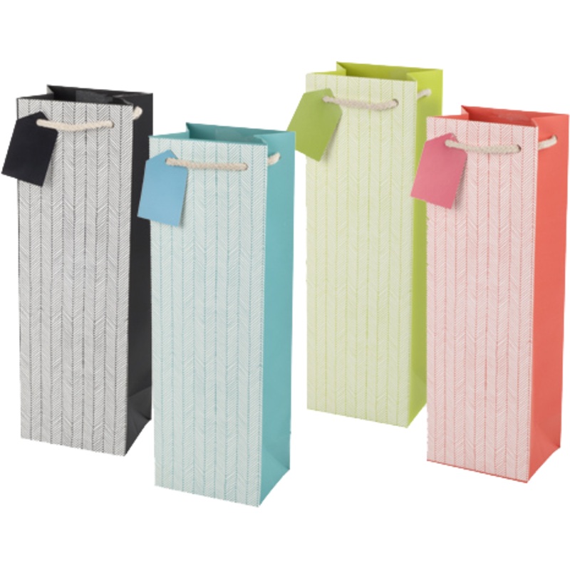 Assorted Herringbone Wine Gift Bag