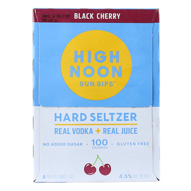 High Noon Sun Sips Black Cherry Hard Seltzer 4PK 12OZ CAN