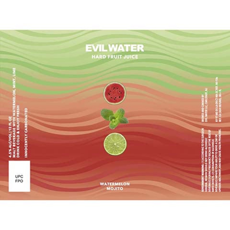 Evil Water Hard Fruit Juice (Watermelon Mojito) 12OZ SINGLE CAN