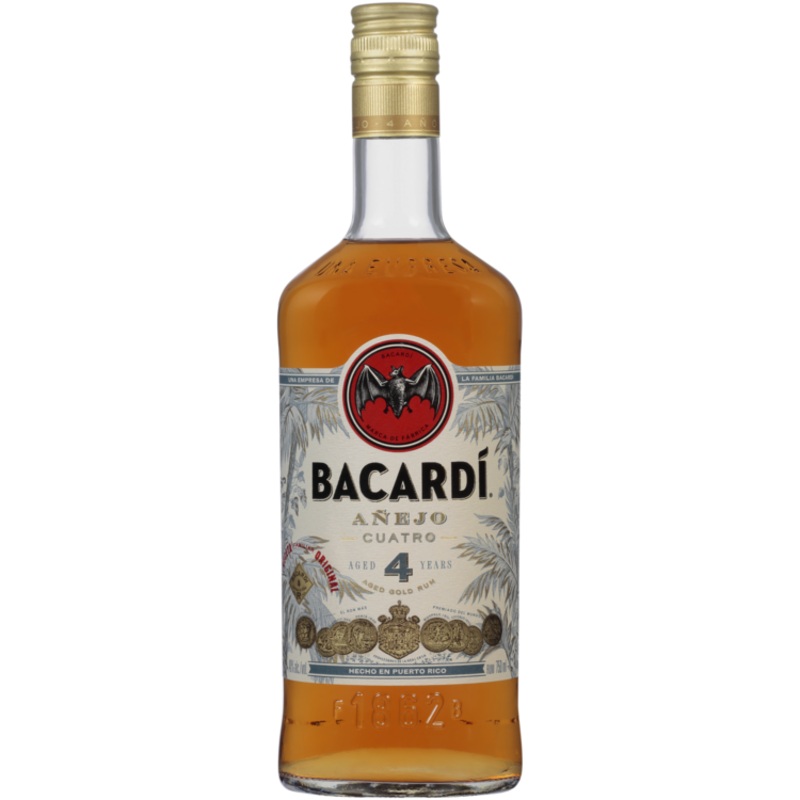BACARDI AGED RUM ANEJO CUATRO 4 YR 80 750ML 750ML