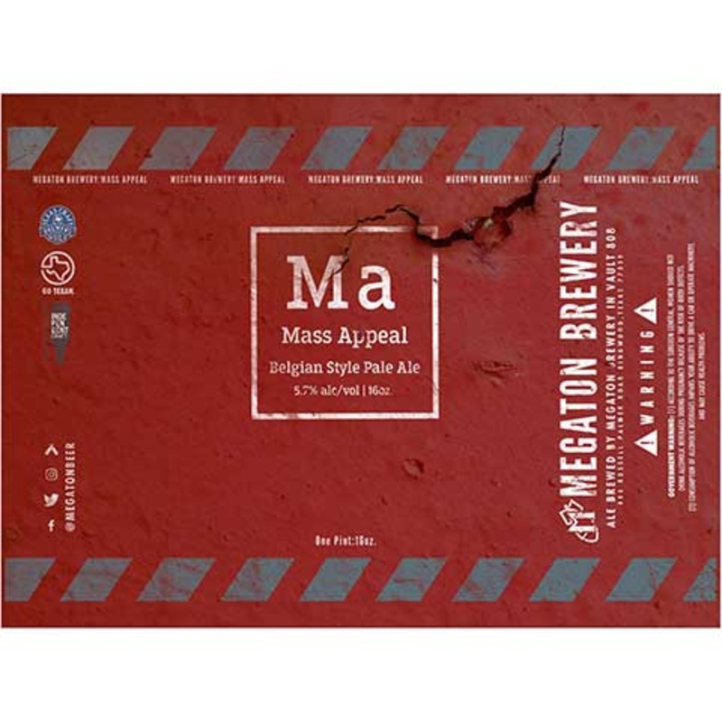 Mass Appeal Belgian Style Pale Ale 16OZ SINGLE CAN