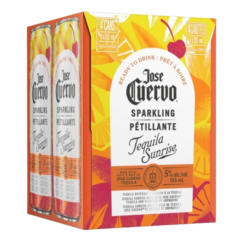 JOSE CUERVO SPARKLING TEQUILA SUNRISE 355ML 4PK CAN @ MacTaggart Ridge [1056635] 1420 ml