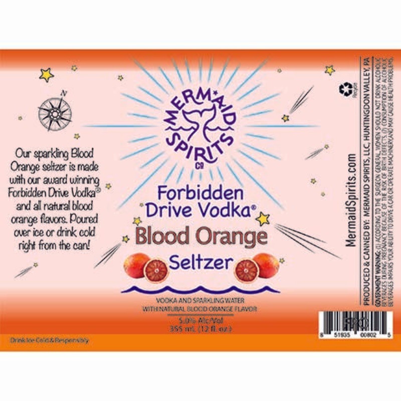 Mermaid Forbidden Drive Vodka Blood Orange Seltzer 12OZ SINGLE CAN