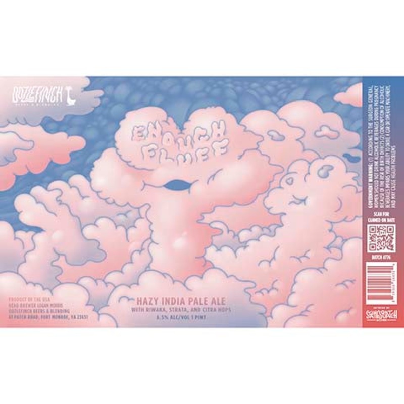 Oozlefinch Enough Fluff Hazy IPA 16OZ SINGLE CAN