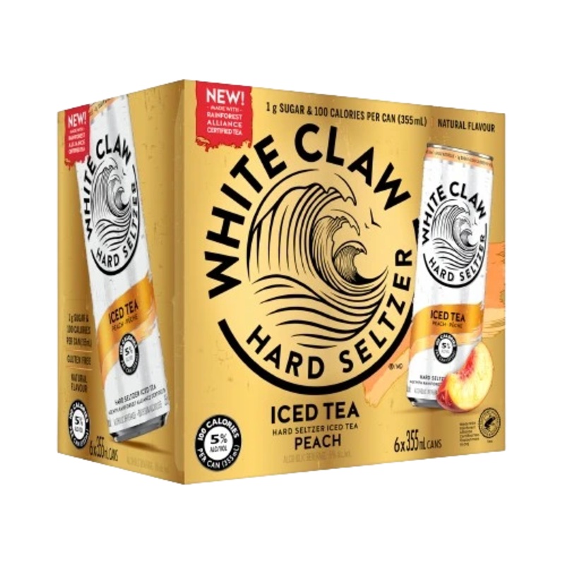 WHITE CLAW HARD SELTZER ICED TEA PEACH 355ML 6PK CAN @ MacTaggart Ridge [1038926] 2130 ml