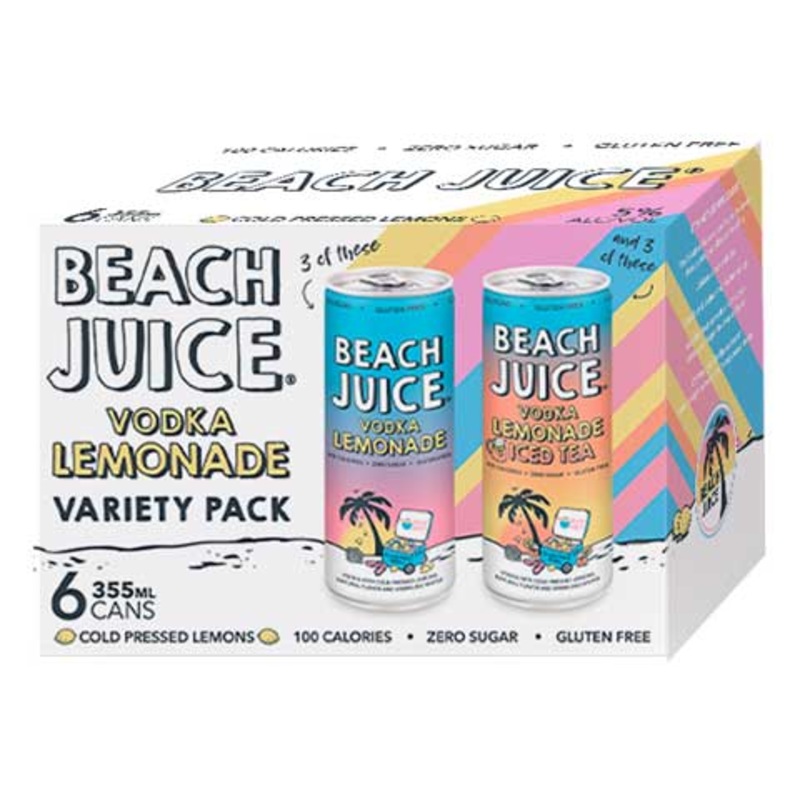 Beach Juice Vodka Lemonade and Iced Tea Variety Pack 6PK 355ML CAN