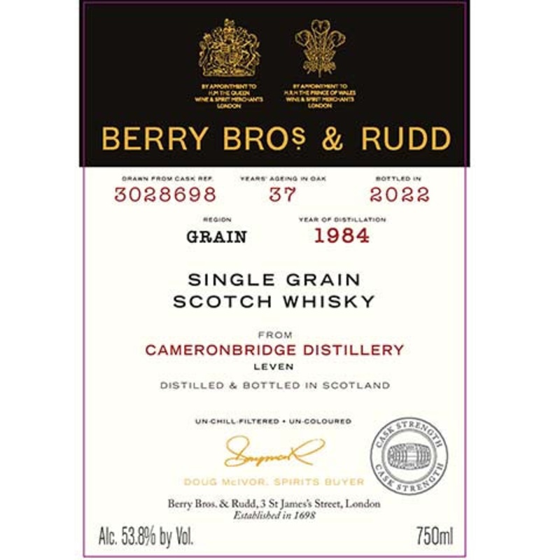 Berry Bros. & Rudd Cameronbridge Single Grain Scotch Whisky 750ML BTL