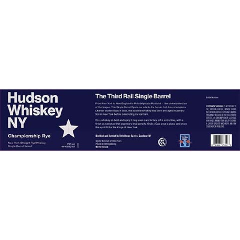 Hudson Whiskey Championship Rye 750ML BTL