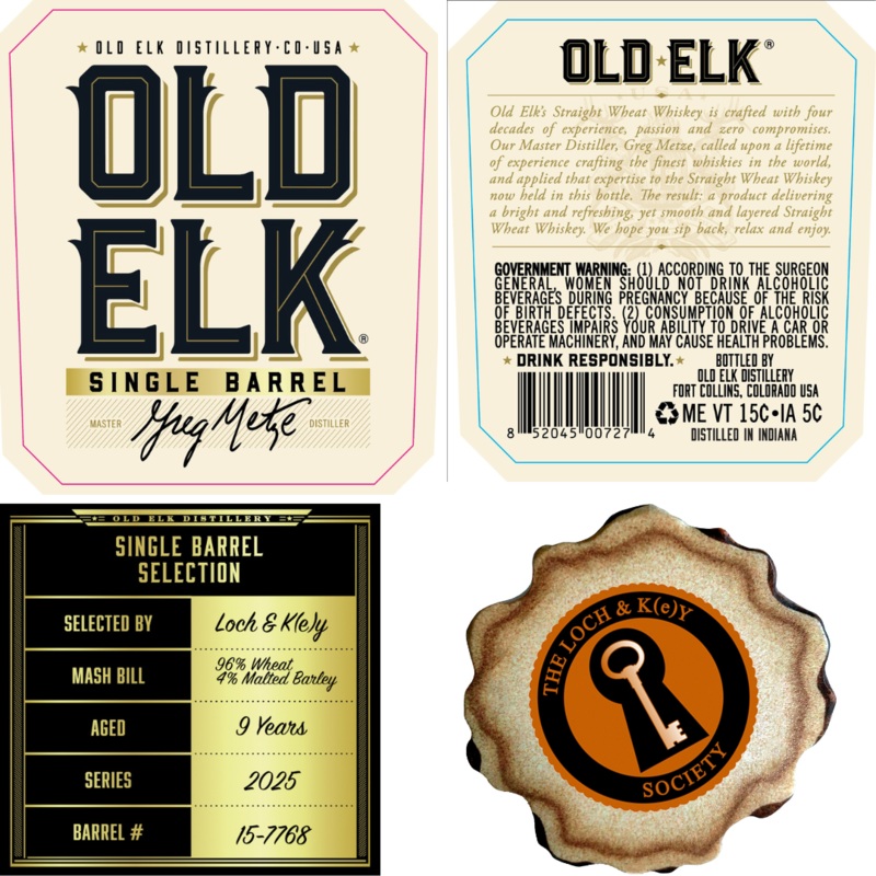 Old Elk Loch & K(e)y Single Barrel Straight Wheat Whiskey 9 Year, 2025