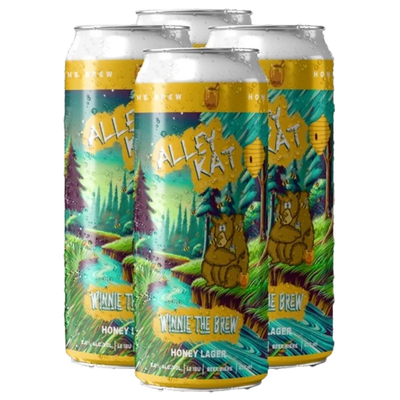 ALLEY KAT WINNIE THE BREW HONEY LAGER 473ML 4PK CAN @ MacTaggart Ridge [1056557] 1892 ml