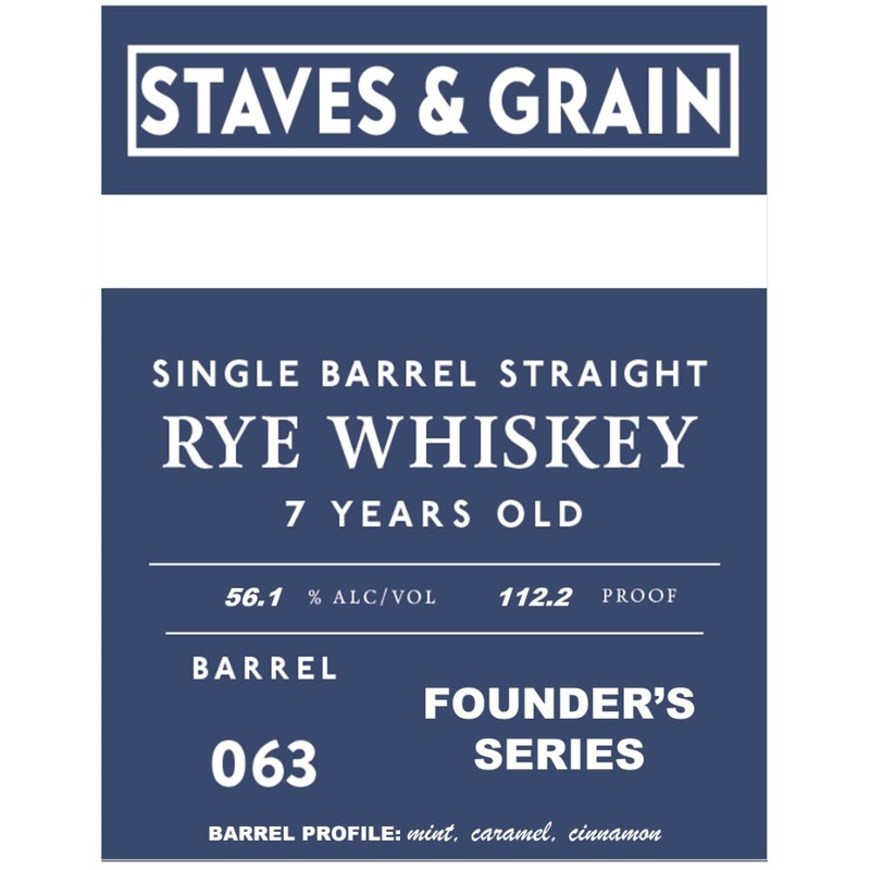 Staves & Grain Founders Series 7 Year Old Straight Rye