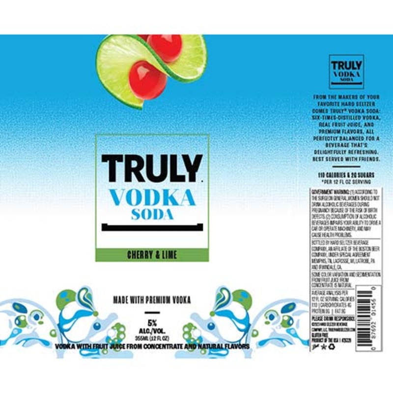 Truly Cherry & Lime Vodka Soda 12OZ SINGLE BTL