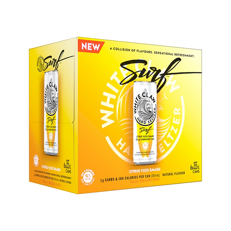 WHITE CLAW HARD SELTZER SURF CITRUS YUZU SMASH 355ML 6PK CAN @ Windermere [1045528] 2130 ml