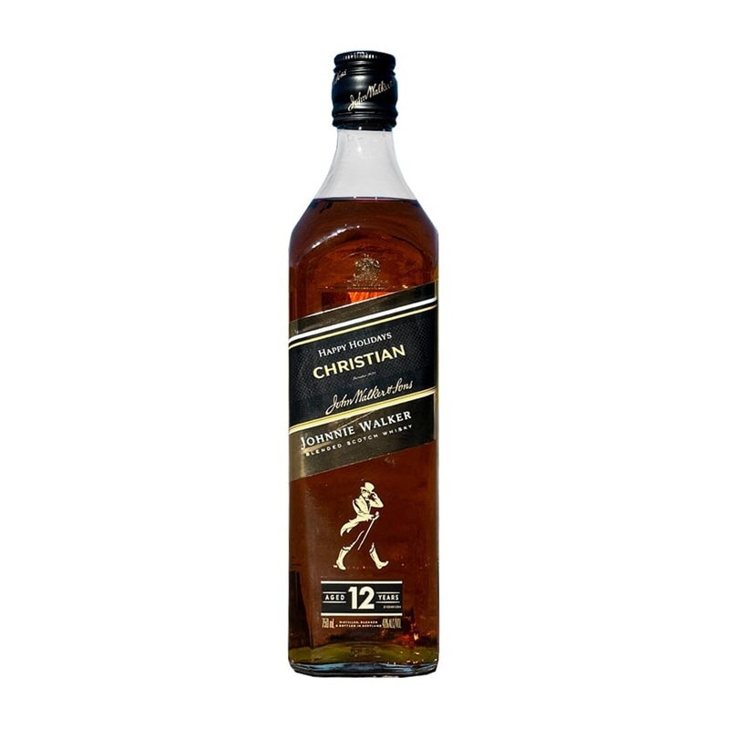 Johnnie Walker Black Label “Happy Holidays” Personalized Label