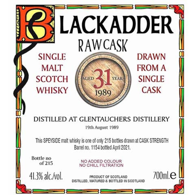 Blackadder Glentauchers Single Malt Scotch Whisky 700ML BTL