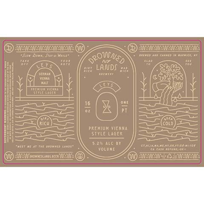 Drowned Lands Leys Premium Vienna Style Lager 16OZ SINGLE CAN