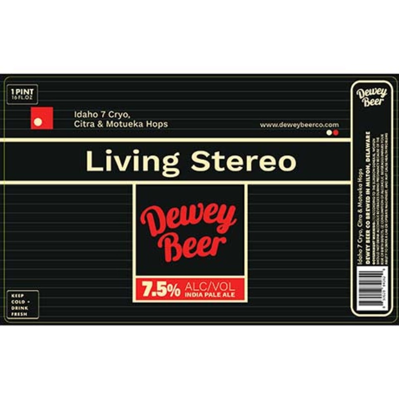 Dewey Beer Living Stereo IPA 16OZ SINGLE CAN