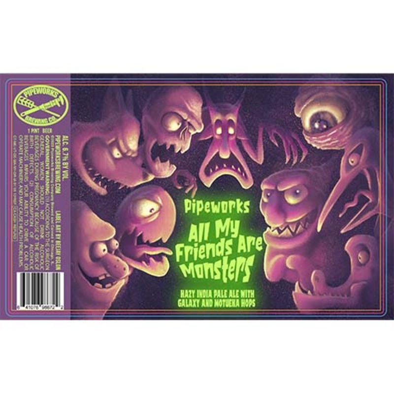 Pipeworks All My Friends Are Monsters Hazy IPA 16OZ SINGLE CAN