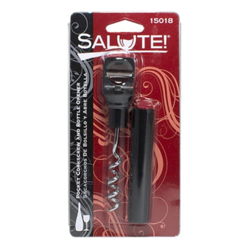 Salute! Pocket Corkscrew with Bottle Opener