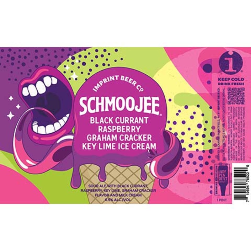 Imprint Beer Schmoojee Sour Ale (Black Currant, Raspberry, Graham Cracker, Key Lime Ice Cream) 16OZ SINGLE CAN