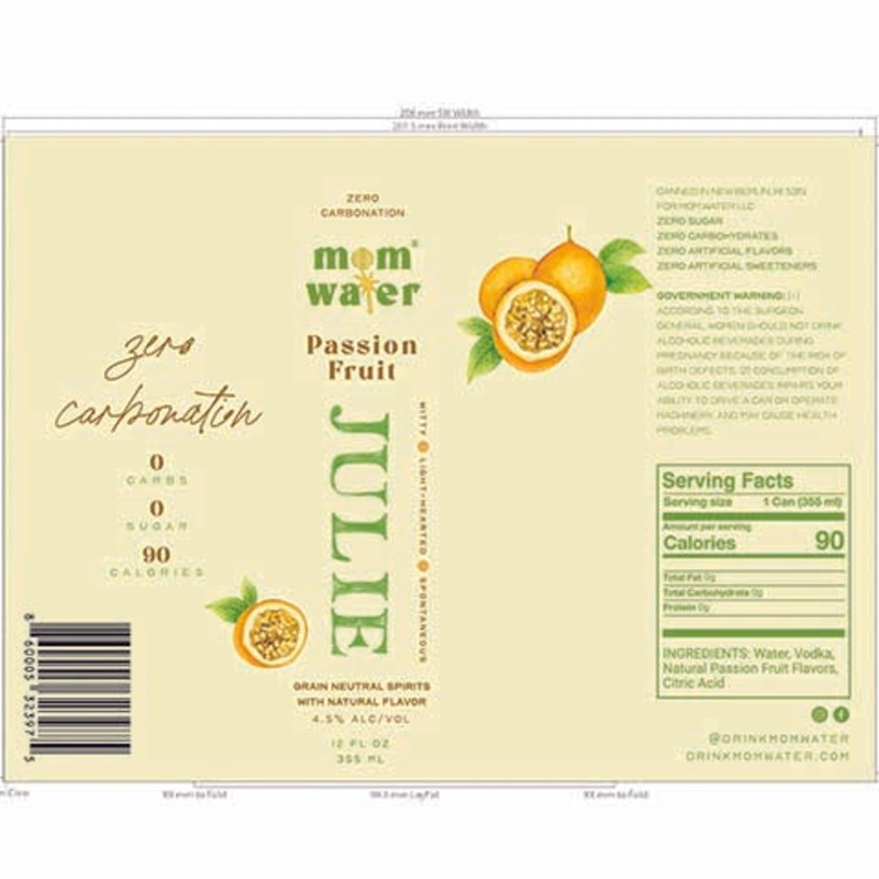 Mom Water Julie Passion Fruit 12OZ SINGLE CAN