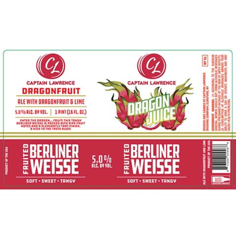 Captain Lawrence Dragon Juice Sour 16OZ SINGLE CAN