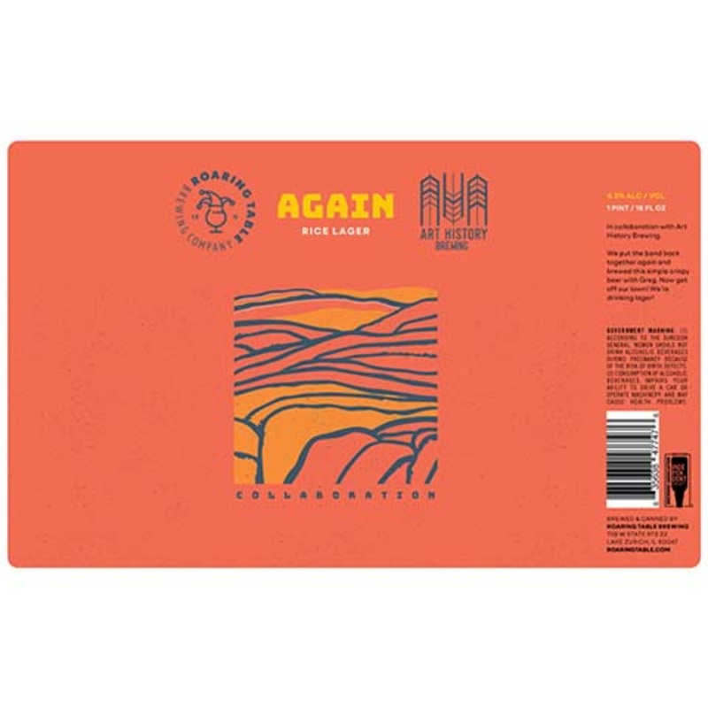 Roaring Table Again Rice Lager 16OZ SINGLE CAN