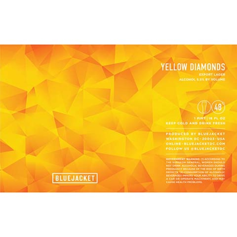 Bluejacket Yellow Diamonds Lager 16OZ SINGLE CAN