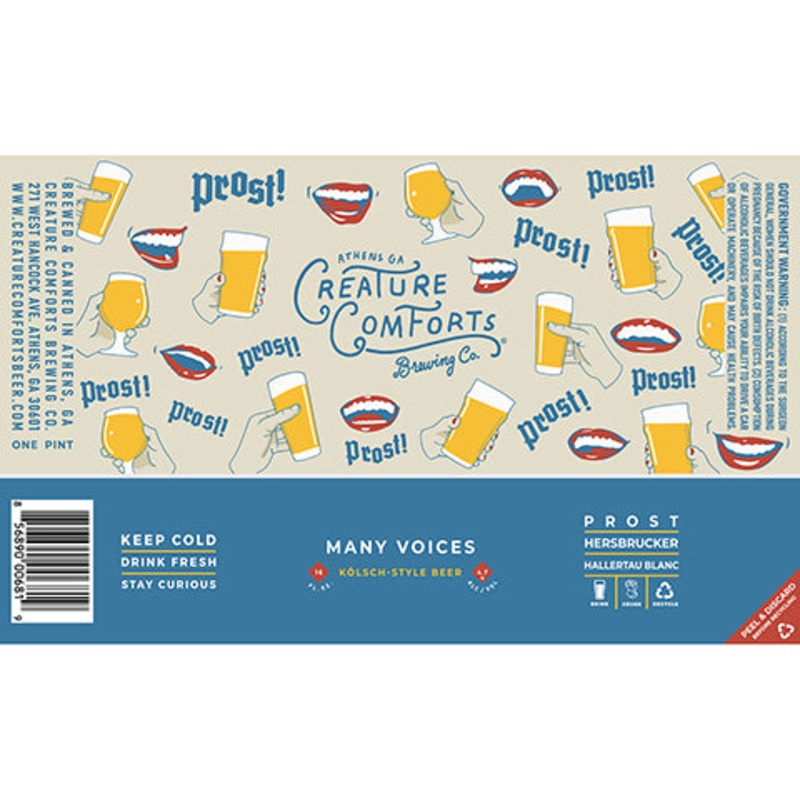 Creature Comforts Many Voices Kolsch 16OZ SINGLE CAN